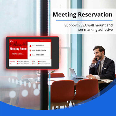 Tablet de reserva de sala de conferências Android RK3566 de 14 polegadas com luzes LED envolventes para agendamento de sala de reuniões