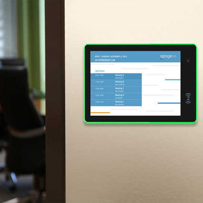 Tablet de reserva de sala de conferências Android RK3566 de 14 polegadas com luzes LED envolventes para agendamento de sala de reuniões