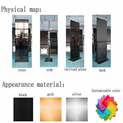 Reprodutor de publicidade LCD interno de 55 polegadas com design de piso e sinalização digital