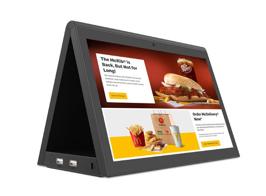 10Tablet de pedidos de restaurantes de tela dupla de 1 polegada com resolução HD 1280x800 Processador RK3288 e Android OS