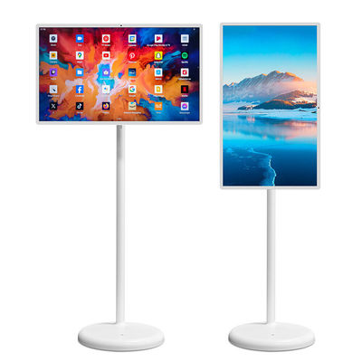 24 polegadas Stand By Me TV Indoor Android 12 Publicidade Digital Signage Portable Piso Standing Smart TV