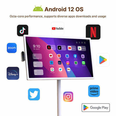 Portable Indoor 24 Inch Android Moving Smart Stand By Me Piso Standing Smart TV