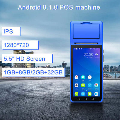 Terminal de Pagamento Móvel NFC inteligente Máquina Pos portátil de 5,5 polegadas Terminal inteligente portátil inteligente com impressora de câmera
