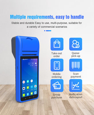 Terminal de Pagamento Móvel NFC inteligente Máquina Pos portátil de 5,5 polegadas Terminal inteligente portátil inteligente com impressora de câmera