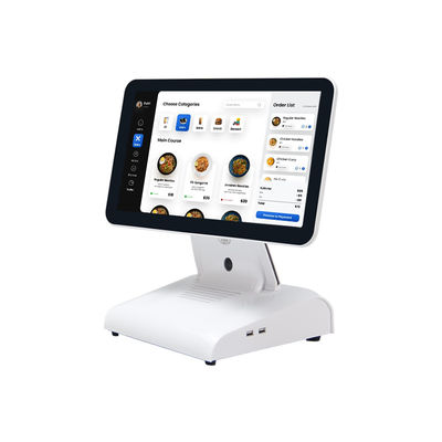 Terminal POS de Mesa 15 Polegadas N2840 Restaurante POS 2+32GB Sistema POS Tudo-em-Um com Visor do Cliente