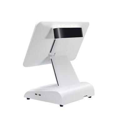 Terminal POS de Mesa 15 Polegadas N2840 Restaurante POS 2+32GB Sistema POS Tudo-em-Um com Visor do Cliente
