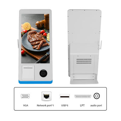 Quiosque de Balcão de Pedidos Self-service de Restaurante Win 8+128GB Quiosque de Pagamento Self-service com Impressora, Leitor NFC e Scanner de Código QR