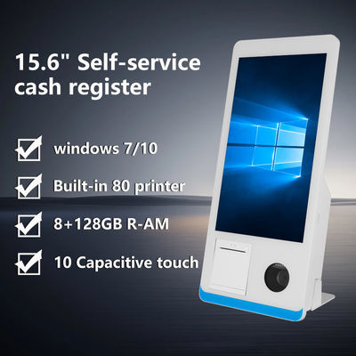 Quiosque de Balcão de Pedidos Self-service de Restaurante Win 8+128GB Quiosque de Pagamento Self-service com Impressora, Leitor NFC e Scanner de Código QR
