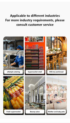 14 polegadas tela de toque dupla Windows7 POS caixa registrador i3 Cpu 4 + 64GB Desktop POS Terminal com impressora, teclado, scanner