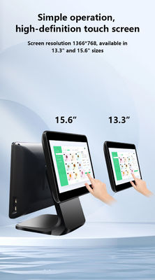 13.3/15.6 Inch Dual Touch Screen POS System I3 Win System Terminal POS de loja de varejo com base dobrável