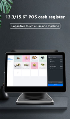13.3/15.6 Inch Dual Touch Screen POS System I3 Windows System Terminal POS de loja de varejo com base dobrável