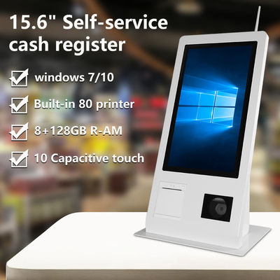 Máquina POS Self-Service de 15,6" com Sistema Operacional Win 10, Tela Touch Screen, Scanner, Impressora, Leitor NFC e QR Code