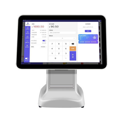 Terminal de caixa de produto 15,6 polegadas Android POS All in One Supermercado Mini Caixa registradora com saída de impressora a cores