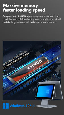 Memória DDR3 de 4GB Terminal de Ponto de Venda POS de 15,6 polegadas para Restaurante Tudo-em-Um Máquina POS Touch Sistemas POS Win