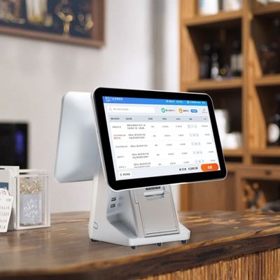 Capacidade de toque de tela dupla All in One POS Sistemas para restaurantes Caixa Wifi e capacidade de disco rígido de 32 GB