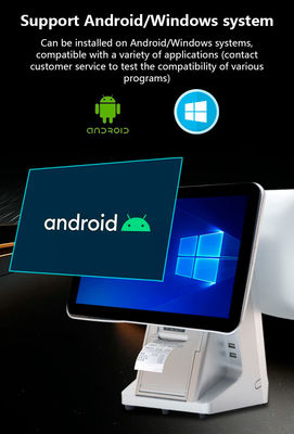 Capacidade de toque de tela dupla All in One POS Sistemas para restaurantes Caixa Wifi e capacidade de disco rígido de 32 GB