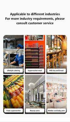 Sistema POS para supermercado com tela sensível ao toque dupla de 15,6 polegadas com balança embutida, impressora, protocolo sem fio e interface NFC VGA