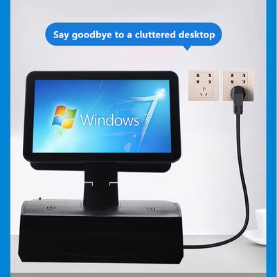 15.6 polegadas Dual Screen Touch All in One POS System com Caixa de Caixa e Impressora de 58 mm 2 GB de RAM Supermercado