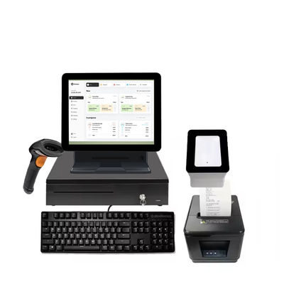 Sistema POS com tela sensível ao toque avançada de 15,6" com Terminal de Pagamento de Software e Display do Cliente, Máquina Registradora