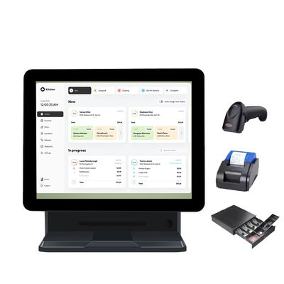 Sistema POS com tela sensível ao toque avançada de 15,6" com Terminal de Pagamento de Software e Display do Cliente, Máquina Registradora