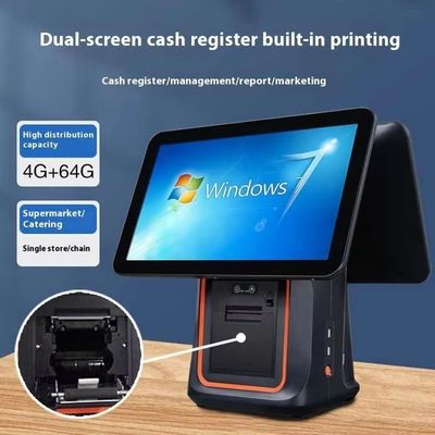 Máquina de Faturamento para Restaurante Varejista 15,6 polegadas Sistema POS com Tela Dupla com Sistema Operacional Windows e Android POS