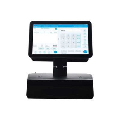 OEM ODM Caixa registradora POS Win 7 de tela dupla de 15,6 polegadas N2840 CPU 2+32GB Terminal POS de mesa com impressora de 58 mm, teclado