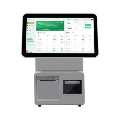 Máquina registradora POS com tela dupla de 15,6 polegadas, processador I3, 4+64GB, sistema POS para varejo, terminal POS para supermercado