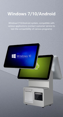 Máquina registradora POS com tela dupla de 15,6 polegadas, processador I3, 4+64GB, sistema POS para varejo, terminal POS para supermercado