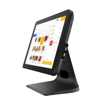Caixa registradora POS com tela sensível ao toque de 15,6" 8+256GB de memória grande, máquina POS Windows10 1080P com visor para cliente