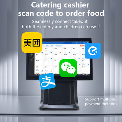 POS All-in-One de Tela Sensível ao Toque com Processador I3 de 15,6" de Alto Desempenho para Varejo de Supermercado com Display para o Cliente