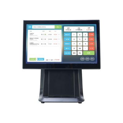 POS All-in-One de Tela Sensível ao Toque com Processador I3 de 15,6" de Alto Desempenho para Varejo de Supermercado com Display para o Cliente