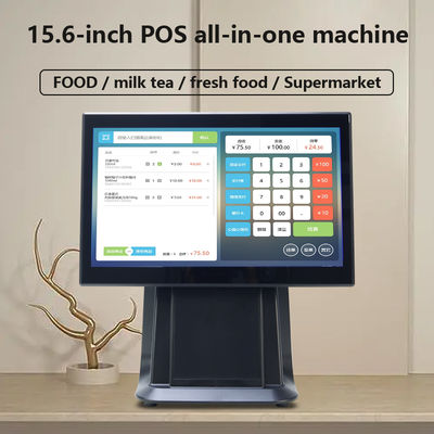 POS All-in-One de Tela Sensível ao Toque com Processador I3 de 15,6" de Alto Desempenho para Varejo de Supermercado com Display para o Cliente