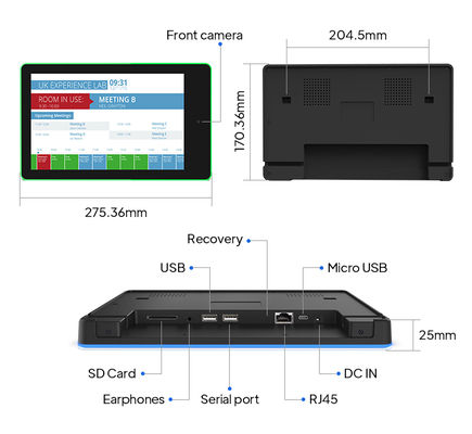 10.1" RK3288 Tablet Android de reserva de sala de reuniões com NFC, POE e LED Light Bar