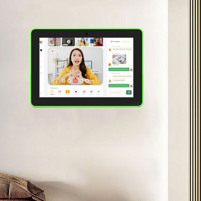 10.1-inch Wall Mount Android Tablet com Quad-core Rockchip RK3576 e 4-Sided LED Light Bar para reserva de sala de reuniões