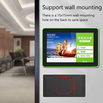 Tablet Android de 8 polegadas montado na parede com luzes LED de 4 lados e POE NFC para reserva de sala de reuniões e casa inteligente