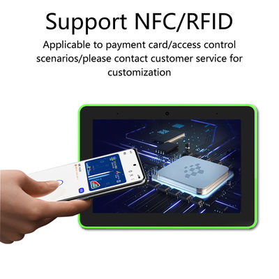 Tablet Android de 8 polegadas montado na parede com luzes LED de 4 lados e POE NFC para reserva de sala de reuniões e casa inteligente