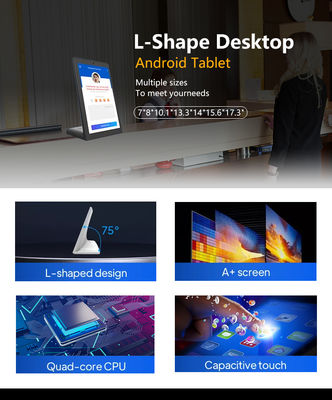 Tablet PC quiosque self-service empresarial tipo L de 8 polegadas Android, tela sensível ao toque capacitiva, alimentação POE, WIFI, NFC para tablet POS de pedidos de restaurantes