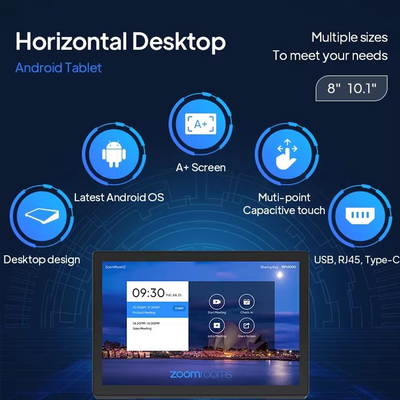 10.1 polegada desktop horizontal Android tablet pc computador touch screen RJ45 POE power NFC leitor industrial negócios frente hotel restaurante lojas de varejo uso de mesa