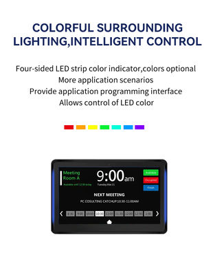 10.1 polegadas Tablet PC Android Montado na Parede com Barra de Luz LED e Quad Core RK3566 para Exibição em Conferência
