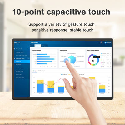 Tablet PC Android tudo-em-um montado na parede com leitor NFC de 21,5 polegadas, 4GB 32GB WIFI Rede Rj45