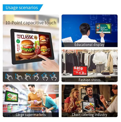 Painel Digital de Menu de 24 polegadas para Montagem na Parede com Plataforma Android RK3566 para Restaurantes e Cafés