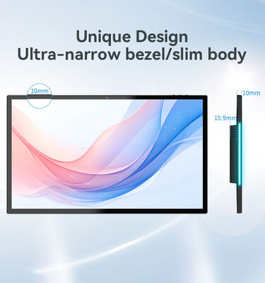 Tablet PC Android RK3566 Quad Core de 15,6 polegadas com barra de luz LED para uso em salas de conferência montadas na parede