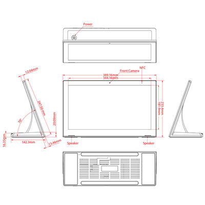 Tela IPS de 15,6 polegadas Android 8.1 All-in-One Touch Screen PC com toque capacitivo de 10 pontos para uso comercial