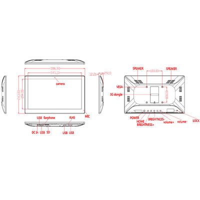 PC All-in-One Touch Screen Ultra Fino de 15,6 Polegadas com 8GB ROM WiFi RJ45 e PoE