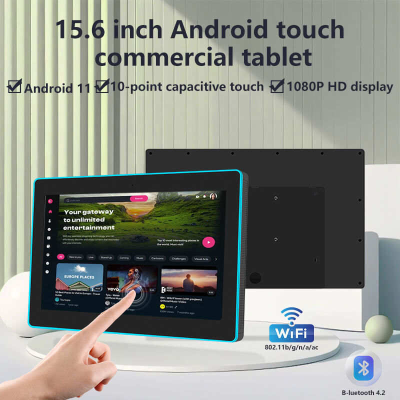 15.6Inch RK3566 NFC POE Power Tablet PC Mural Montado Reunião Android Tablet Com Luz LED
