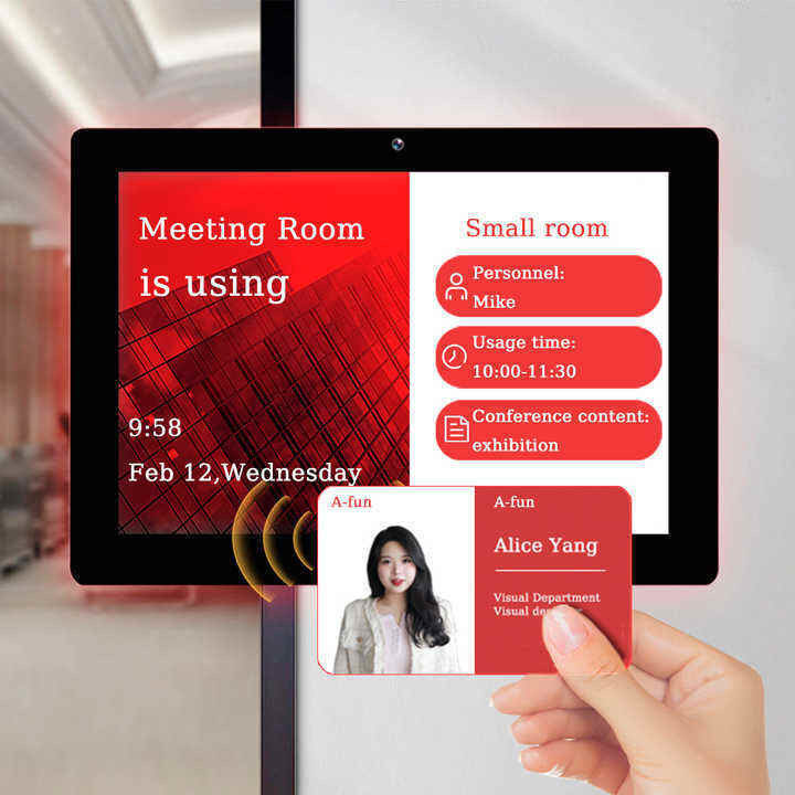 Tablet Android de 14 polegadas com sistema de reserva de salas de reunião RK3568 e luz LED circundante para salas de conferência