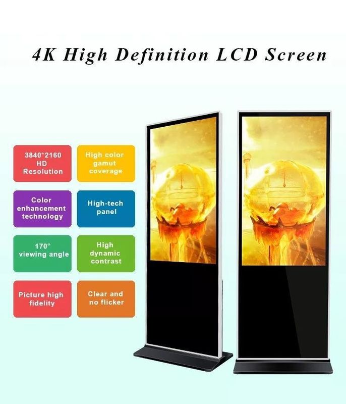Reprodutor de publicidade LCD interno de 55 polegadas com design de piso e sinalização digital