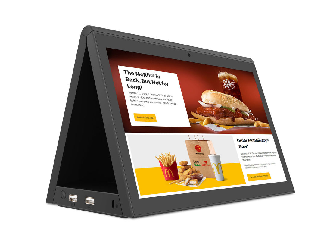 10Tablet de pedidos de restaurantes de tela dupla de 1 polegada com resolução HD 1280x800 Processador RK3288 e Android OS
