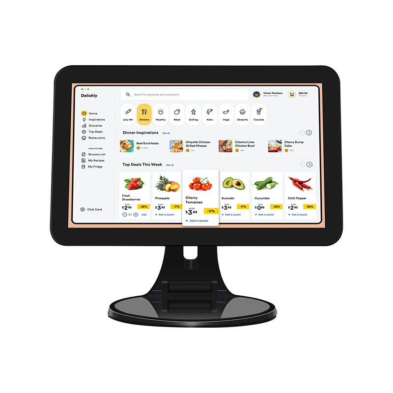 Terminal POS de Mesa com Tela Touch de 15,6 polegadas N2840 2+32GB para Varejo com Gaveta de Dinheiro e Scanner