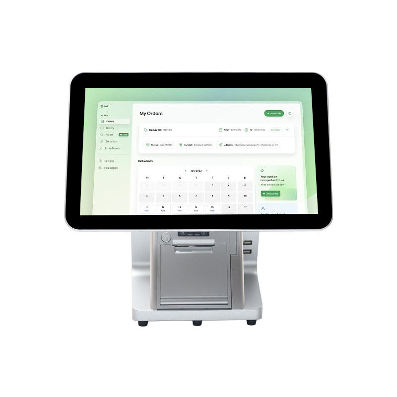 Monitor POS de tela dupla de 15,6 polegadas compatível com Win7/10 Android Monitor IPS Touch Durável para Supermercado Restaurante